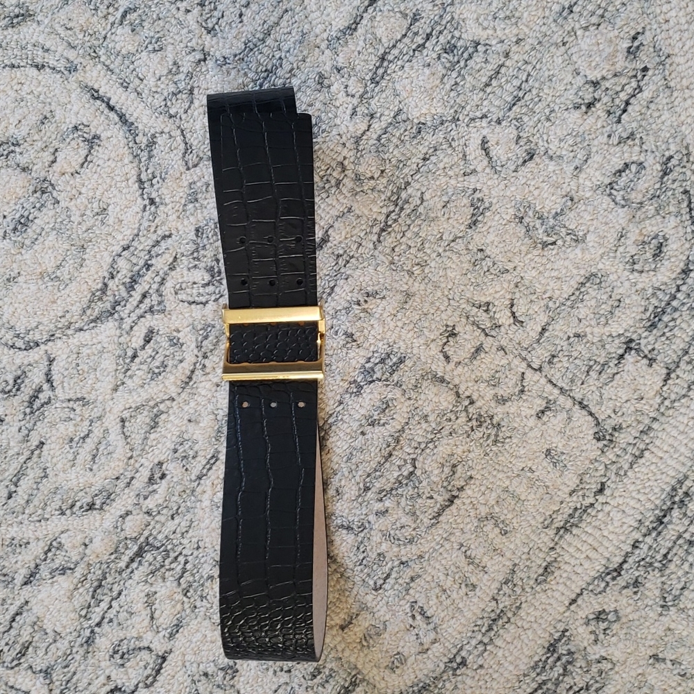 BCBGMAXAZRIA black crocodile belt